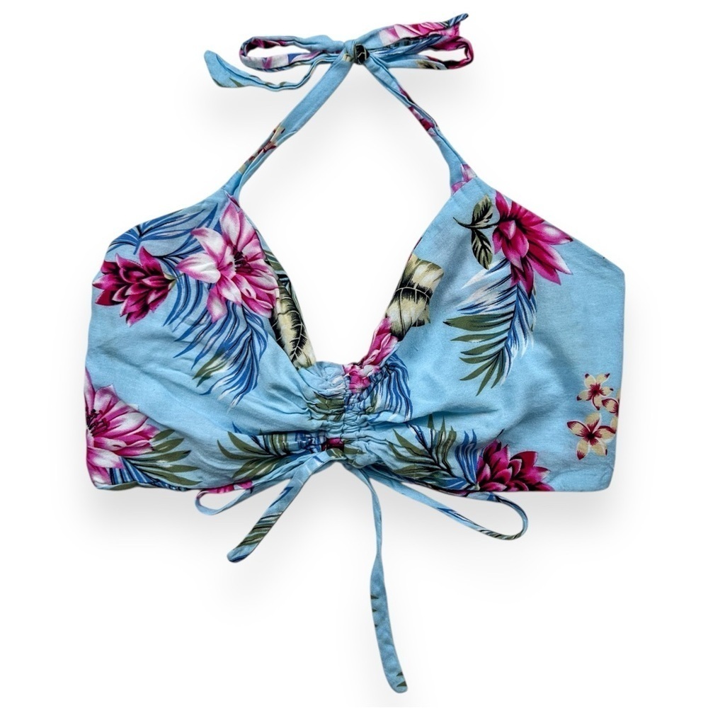 Y2K Hawaiian Tied Halter Crop Top